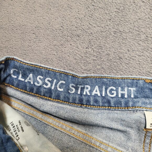 Arizona Jeans Womens 29 Blue Classic Straight Leg Distressed Stretch Denim - Picture 4 of 11